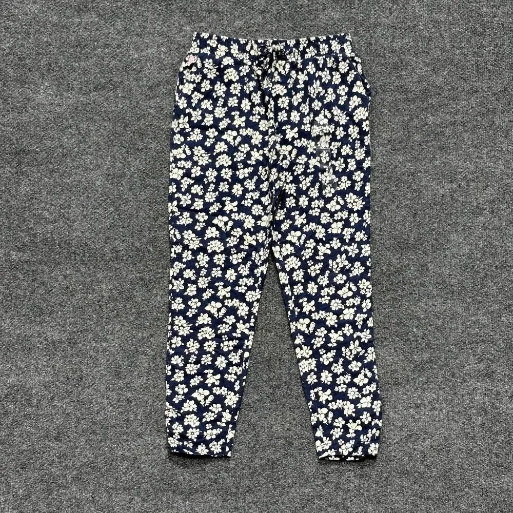 Polo Ralph Lauren Pants Girls 6X Blue Floral Jogger French Terry Elastic Waist